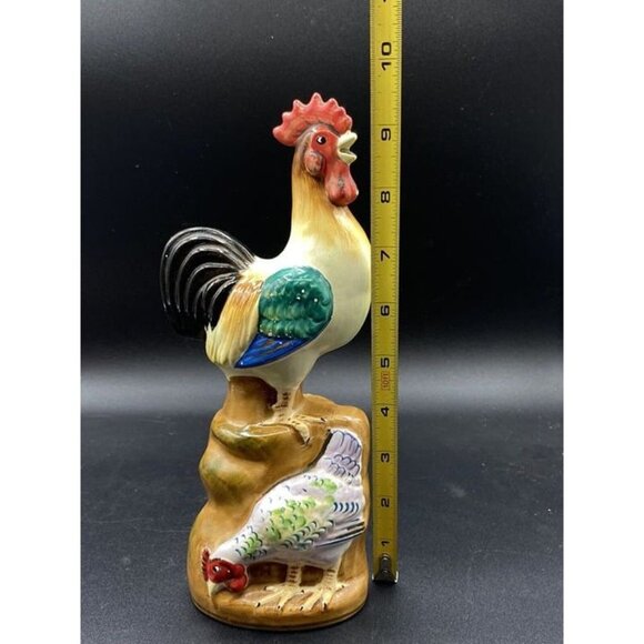 Ceramic Rooster Chicken Figurine Made In Japan Farmhouse 9.5” - Picture 10 of 10